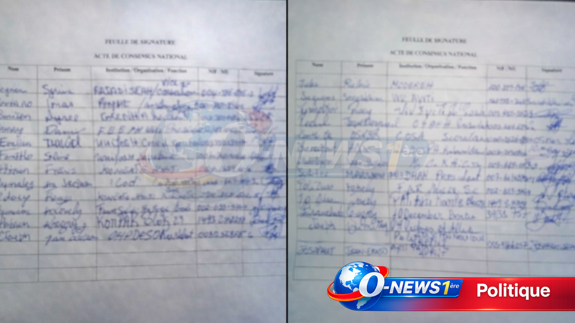Révélations O-News 1ère : document à l’appui, voici les noms des signataires du « Pacte national pour la stabilité et l’organisation des élections »