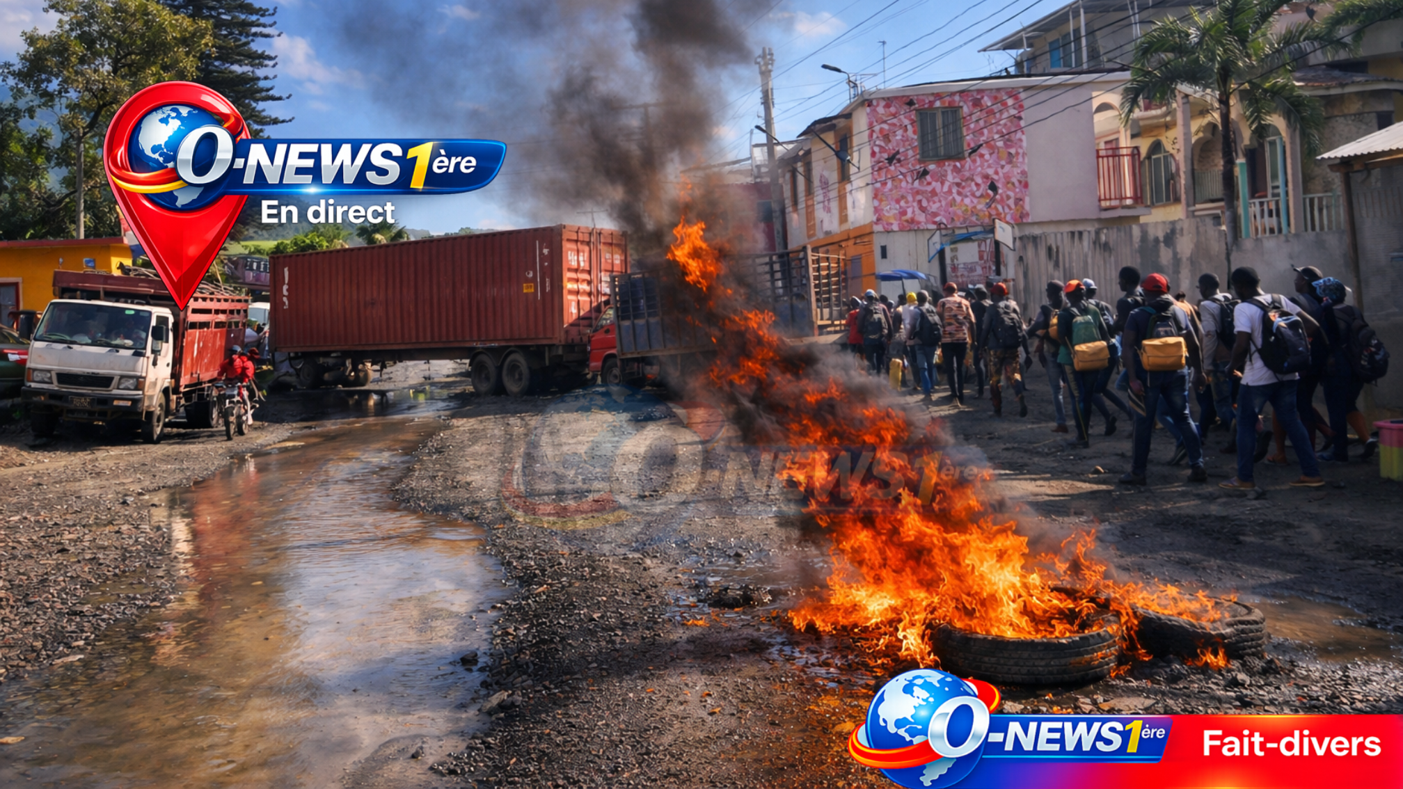 Colère à Cap-Haïtien : des riverains de Vertières paralysent la RN1 pour exiger la réparation d’une route en ruine